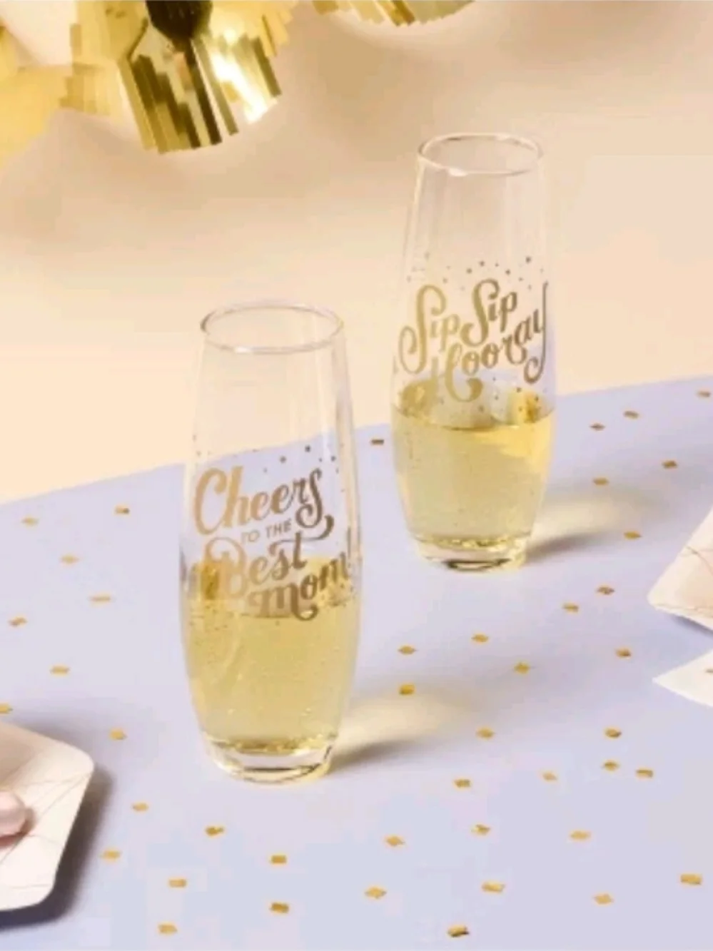 Spritz Best Mom Champagne Flute Set 2 Glasses 9.6oz Gift, New